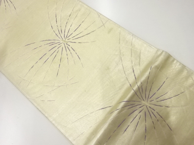 アンティーク　浅山織物製　蝶模様織出し袋帯（材料）